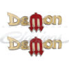 EMBLEMAS LETRERO DEMON METALICOS