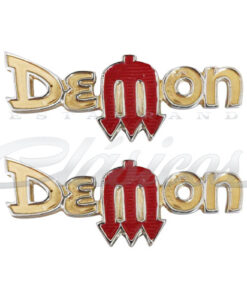EMBLEMAS LETRERO DEMON METALICOS